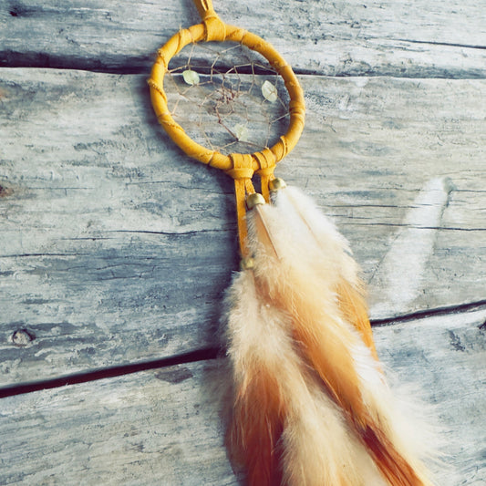 Handmade 3-inch dreamcatcher for desktop