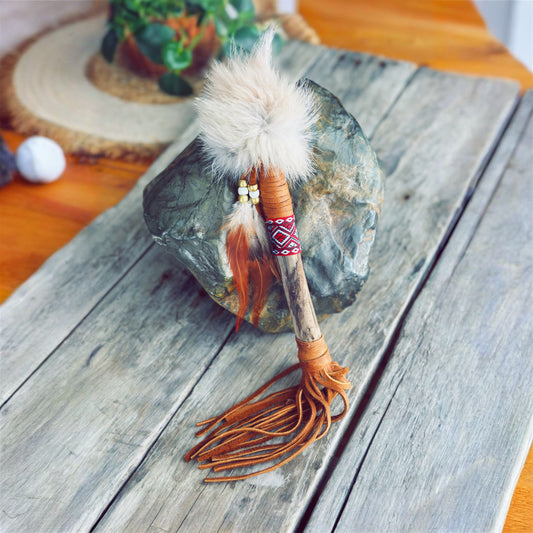 Coyote fur talking stick – wisdom and awareness