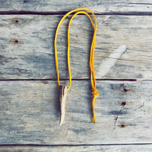 Handcrafted Canadian deer antler necklace