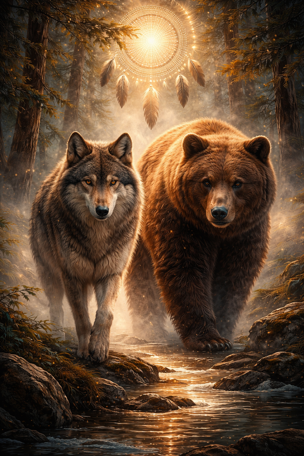 La légende du Loup et de l’Ours : quand la force et la sagesse rétablissent l’équilibre