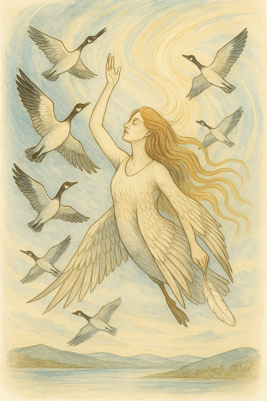 La Femme-Oie, gardienne du ciel et de la liberté