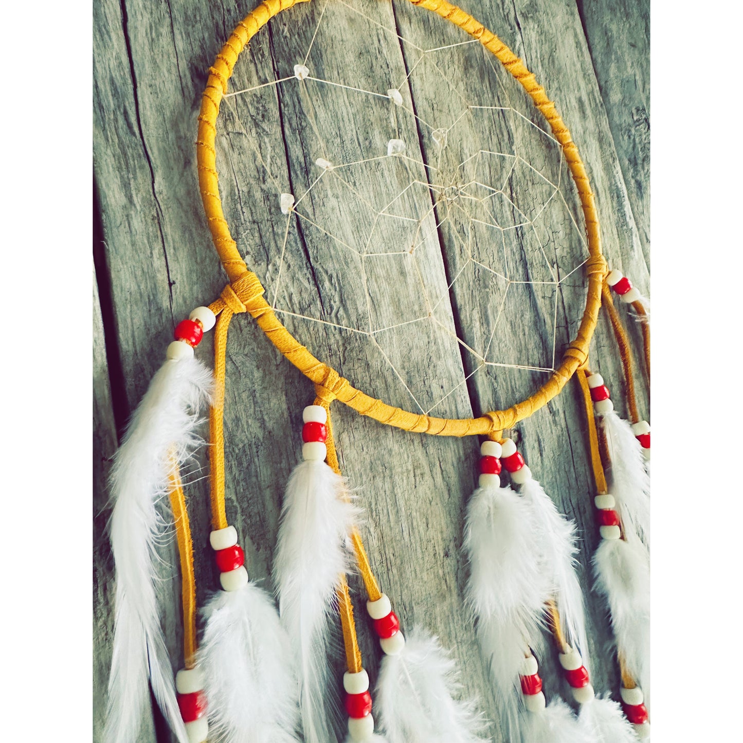 Capteur de rêves en cuir naturel photo prise de proche