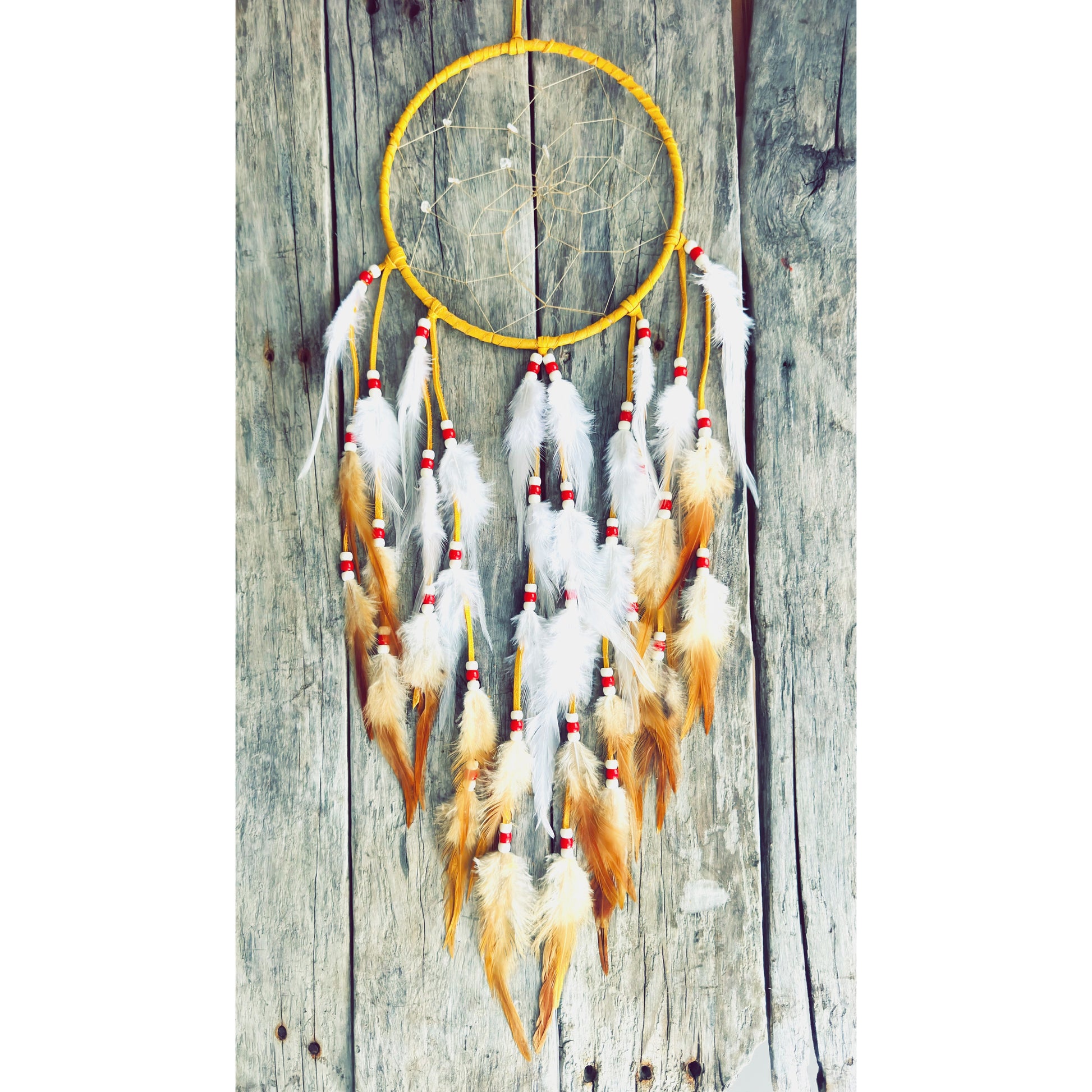 Capteur de rêves autochtones en cuir naturel
