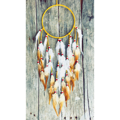 Capteur de rêves autochtones en cuir naturel
