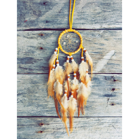 Petit capteur de reves autochtone artisanal 3 pouces