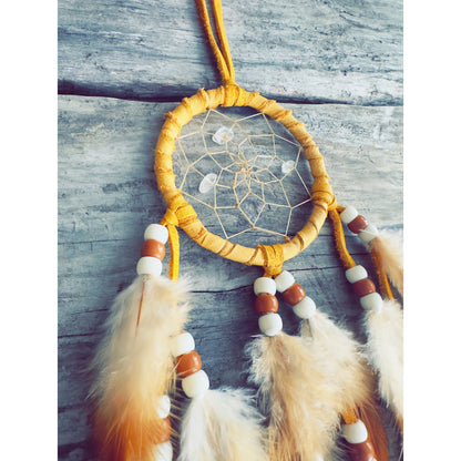 Capteur de reves autochtone en cuir d’orignal naturel