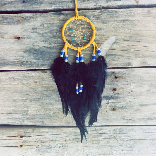 Authentic Indigenous dreamcatcher symbolizing protection and balance