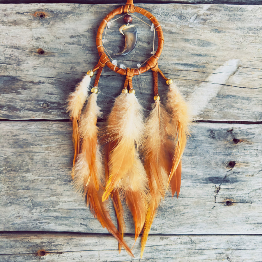 3-inch Quartz and Bear Claw Dreamcatcher – ilnu Creation