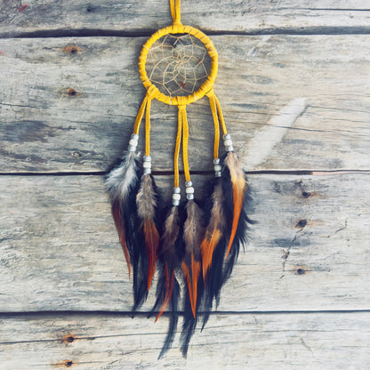 Indigenous handcrafted spiritual catchers made from natural materials
