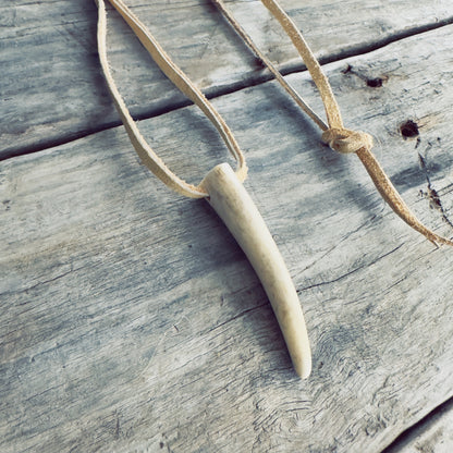 Authentic handmade deer antler necklace