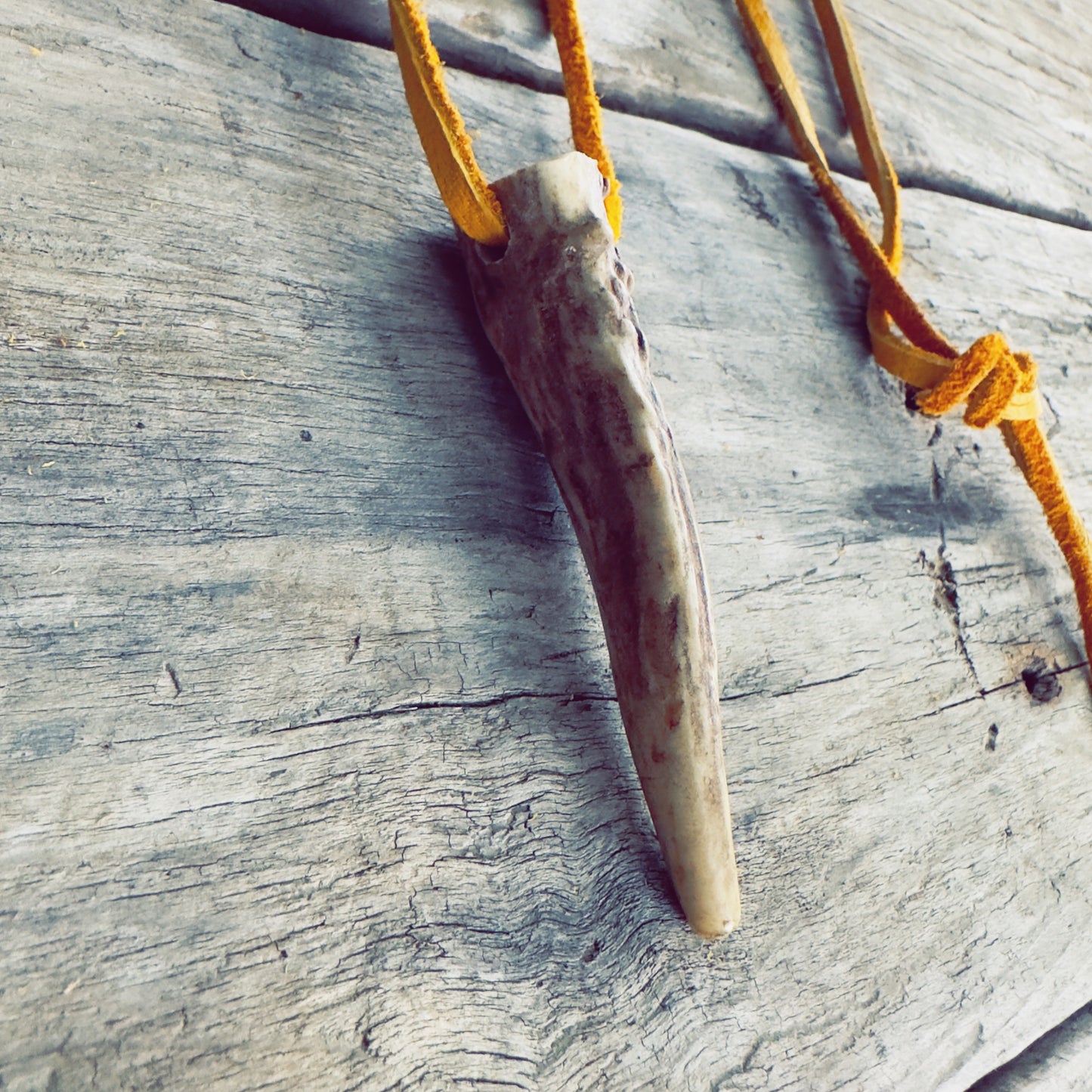 One of a kind handmade deer antler necklace