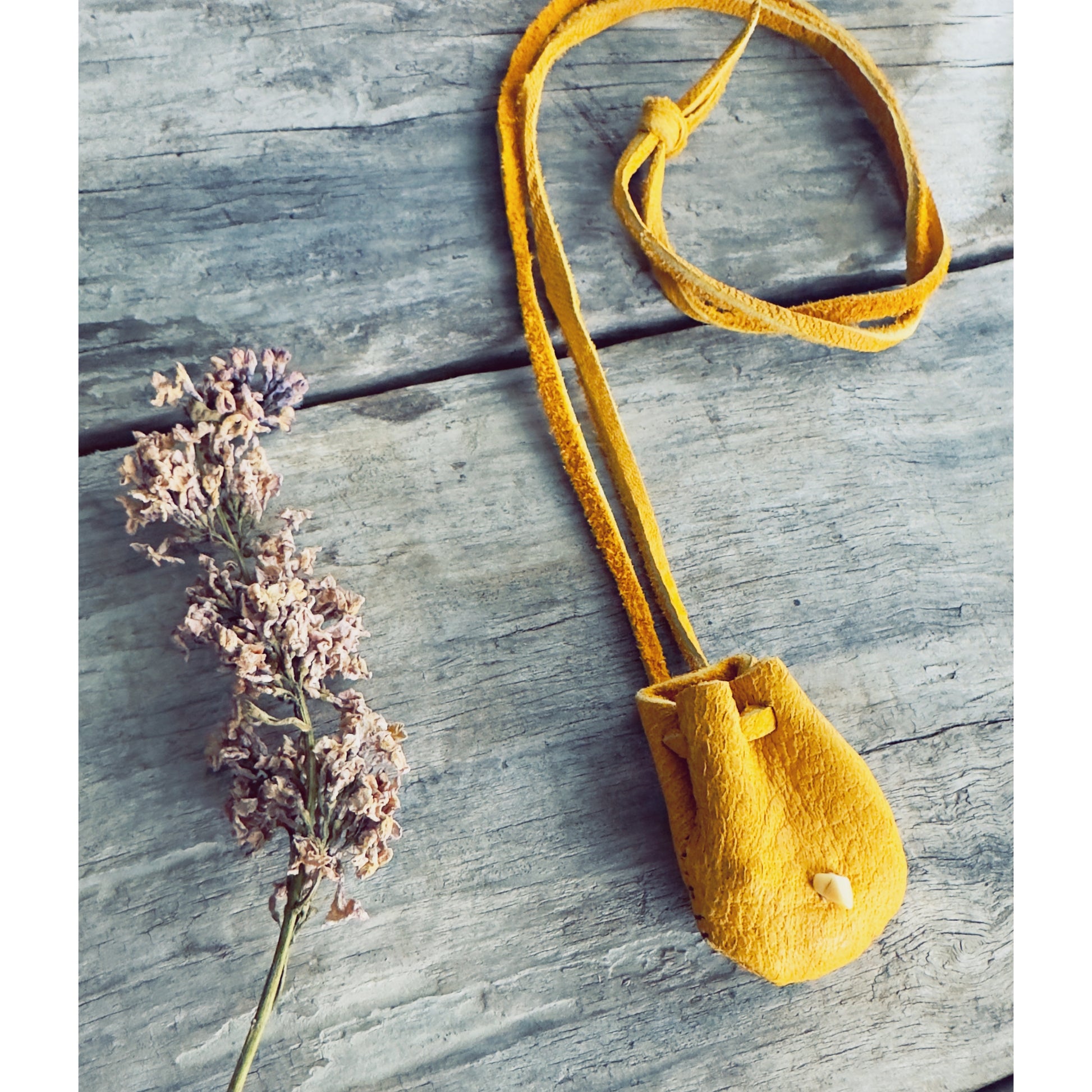 Traditional moose leather medicine bag