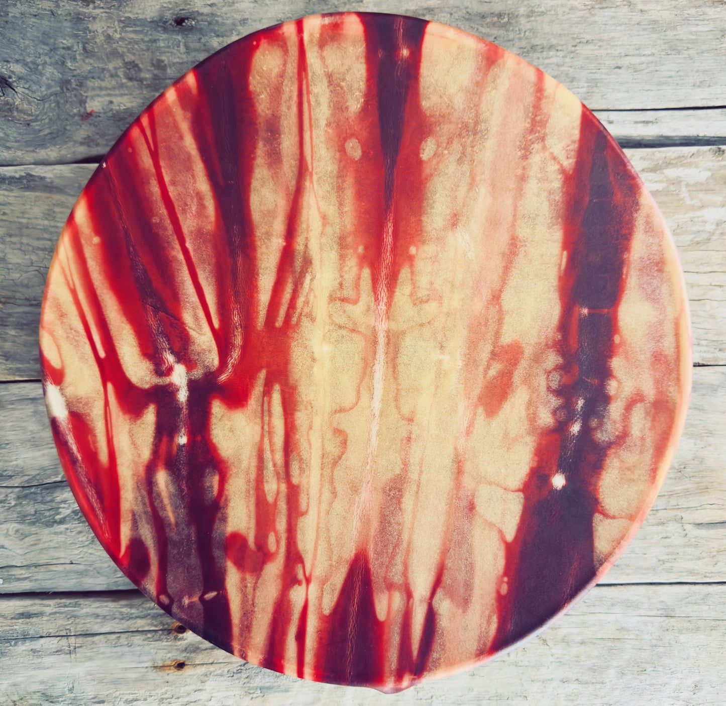 Native hand-painted spirit drum with unique design