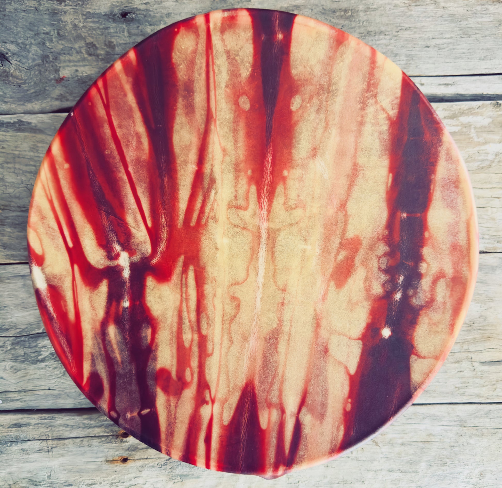 Native hand-painted spirit drum with unique design