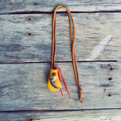 Premium handmade bear medicine bag crafted with natural leather