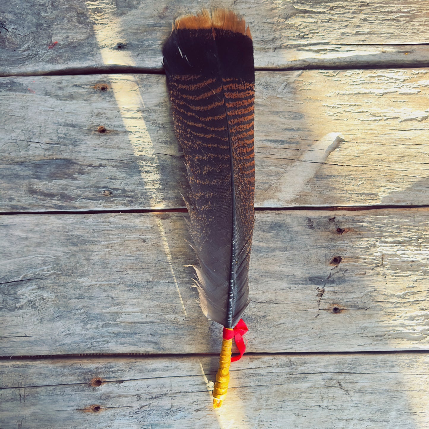 Traditional Indigenous smudge fan crafted by Native artisan