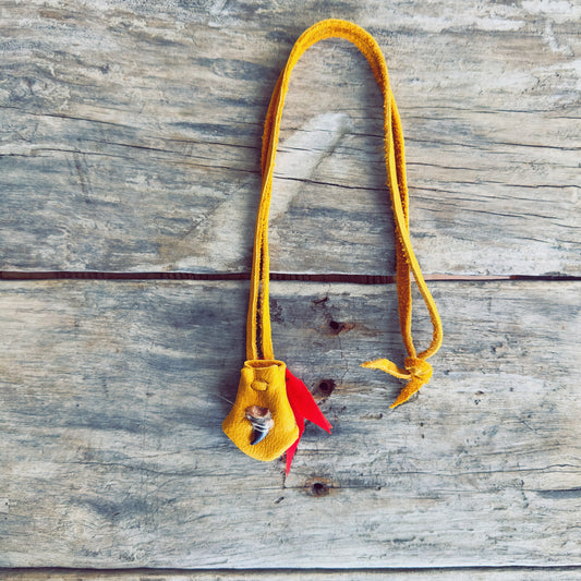 Spiritual wolf medicine bag symbolizing strength and protection